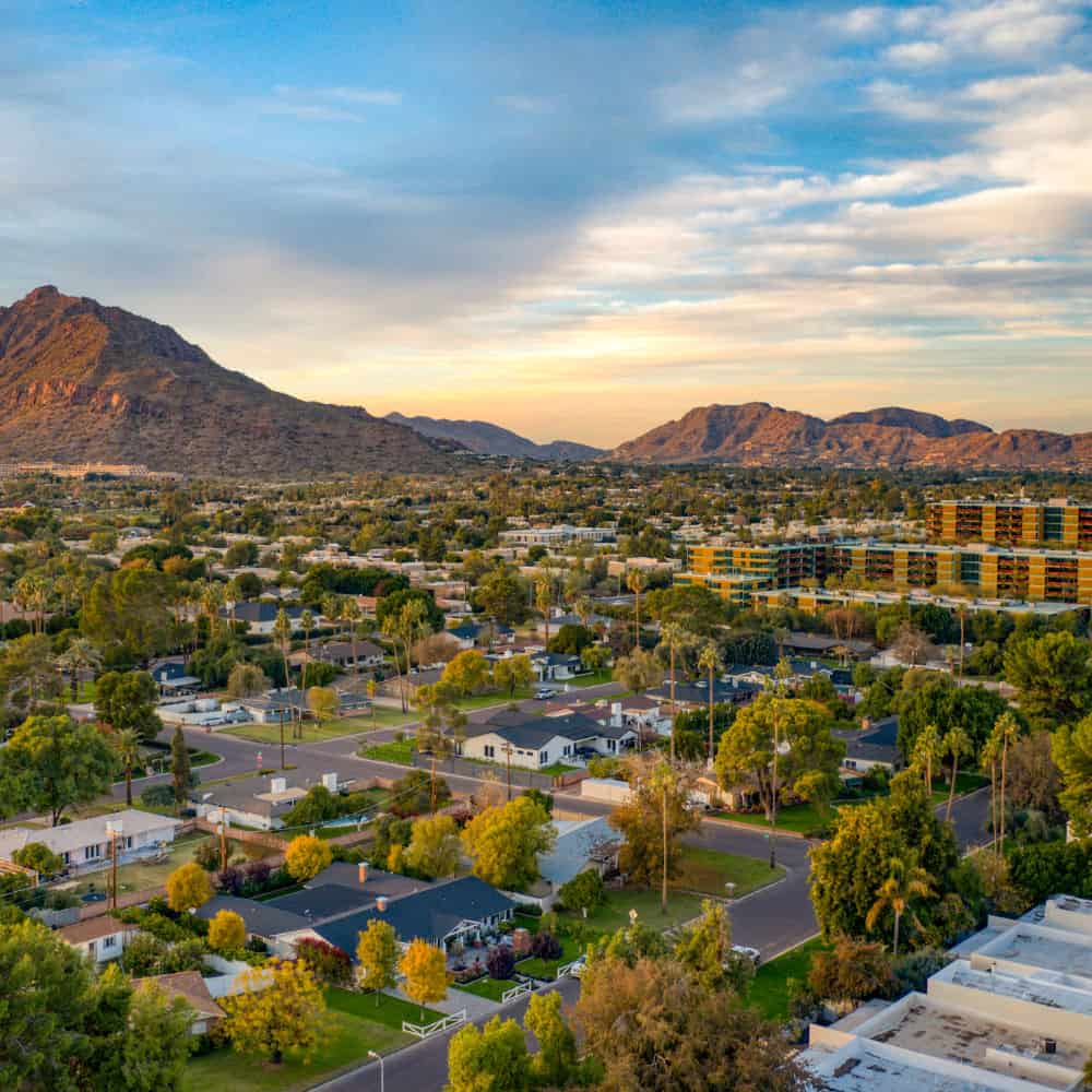 Scottsdale, AZ aerial view