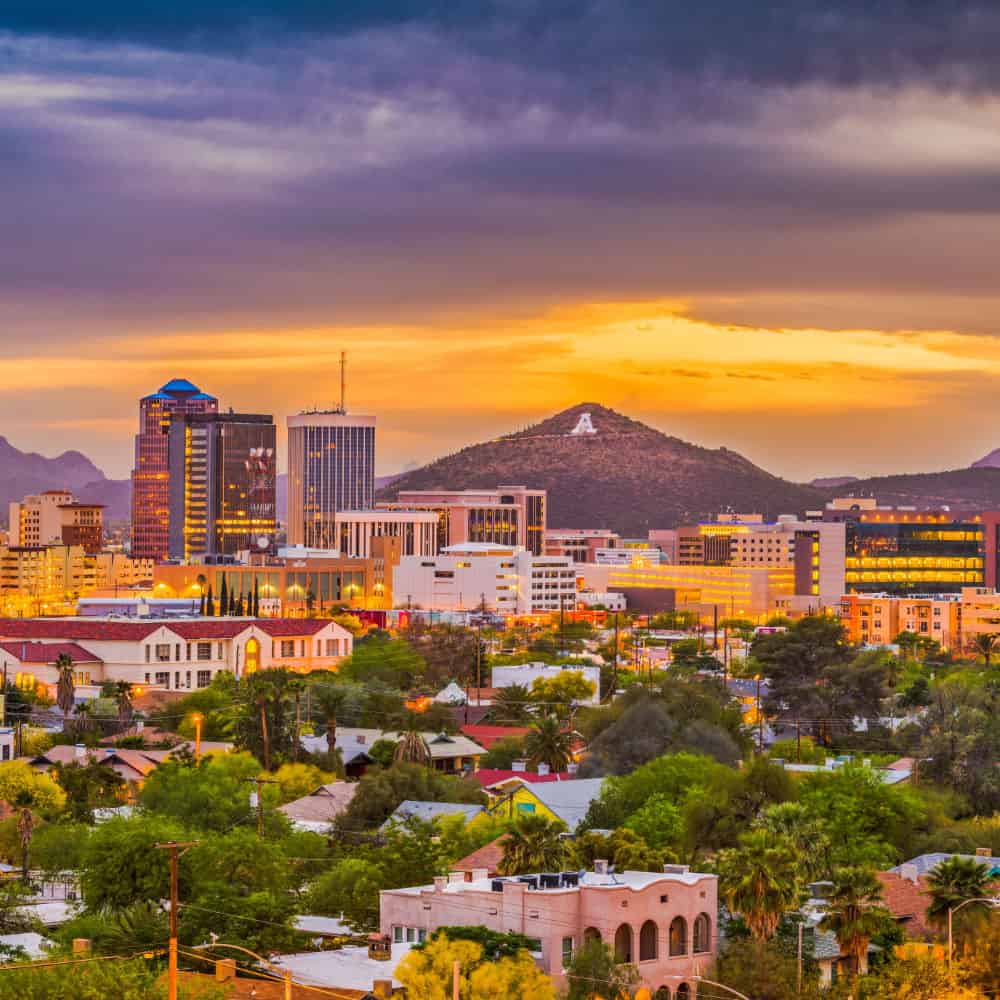 Tucson, AZ aerial view