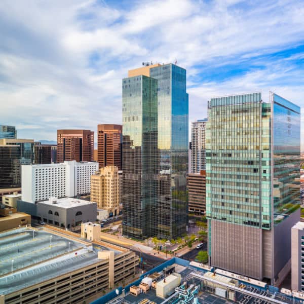 Phoenix AZ aerial photo of downtown Phoenix buildings